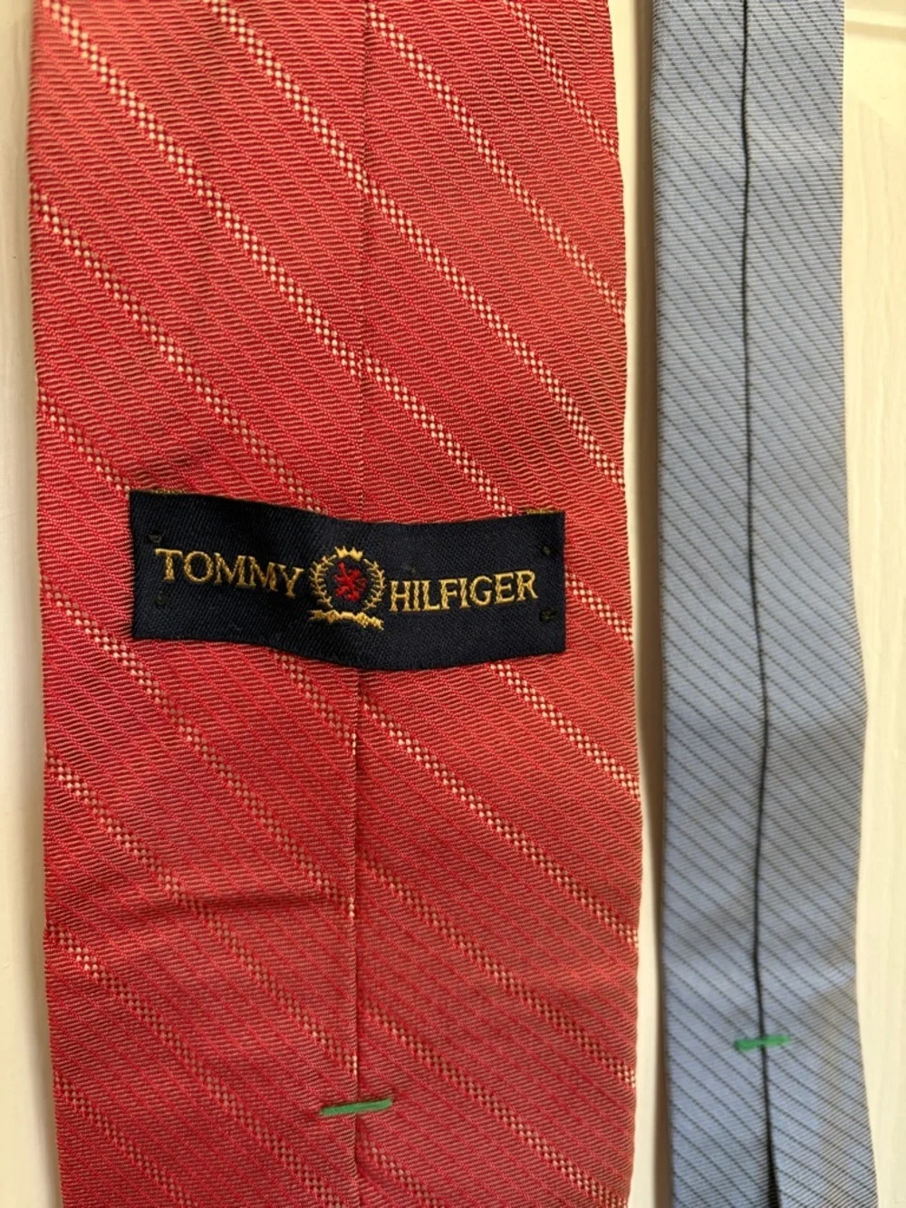Vintage Tommy Hilfiger silk Red Diagonal Stripe Tie